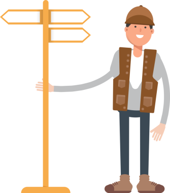 Erkek Explorer Karakteri ve İmza Gönderi