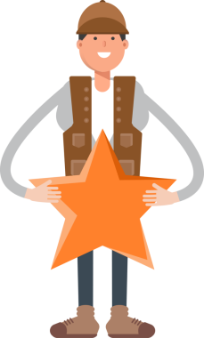 Erkek İşçi Karakteri Tutucu Yıldızı