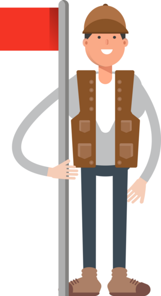 Erkek Explorer Karakteri Bayrak Direği