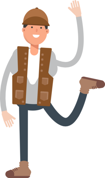 Erkek İşçi Karakteri Rahatlatıcı İllüstrasyon