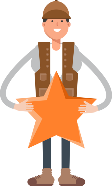 Erkek İşçi Karakteri Tutucu Yıldızı