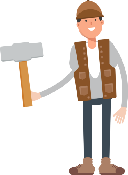 Erkek İşçi Karakteri Sledge Hammer