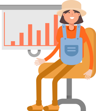 Kadın Çiftçi Karakteri Sunar Bar Çizelgesi