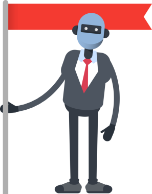 İnsansı Ofis İşçisi Karakteri Bayrak Direği