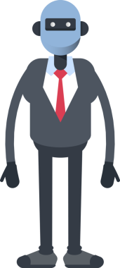 İnsansı Ofis İşçisi Karakteri Ayakta Çizim