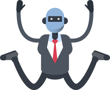 İnsansı Ofis İşçisi Karakteri Sıçrayan Çizimler