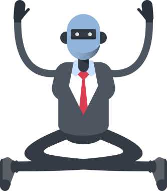 İnsansı Ofis İşçisi Karakteri Oturan Resimler