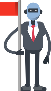 İnsansı Ofis İşçisi Karakteri Bayrak Direği