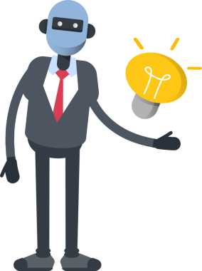 İnsansı Ofis İşçisi Karakteri ve Ampul