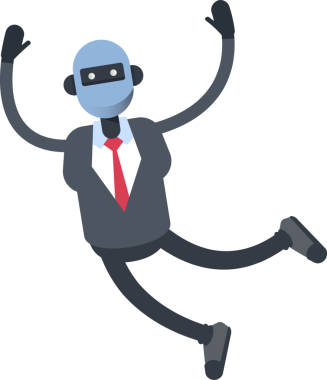 İnsansı Ofis İşçisi Karakteri Rahatlıyor ve Zıplıyor