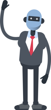 İnsansı Ofis İşçisi Karakteri Tek Elini Kaldırıyor