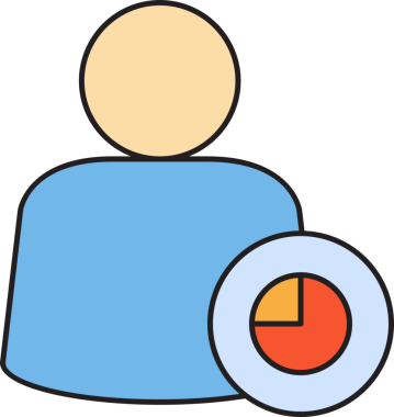 Kullanıcı Profili ve Pasta Çizelgesi Simgesi