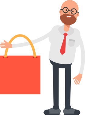 Keltoş İş Adamı Karakteri Alışveriş Çantası