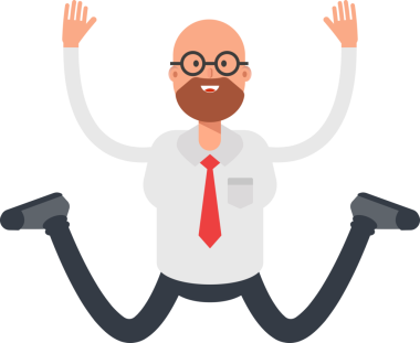 Kel İş Adamı Karakteri Sıçrayan Çizimler