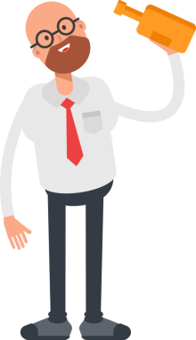 Kel İşadamı Karakteri İçen Bira