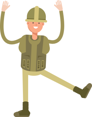 Asker Karakteri Rahatlatıcı Çizim