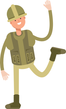 Asker Karakteri Rahatlatıcı Çizim