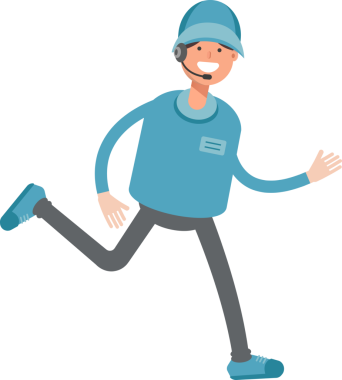 Kulaklık Karakteri Çalışan Erkek Santrali