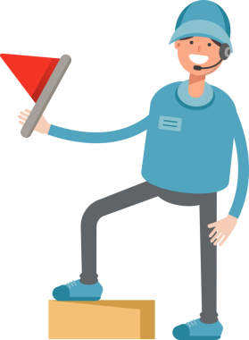 Kulaklık Taşıma Bayraklı Erkek Operatör