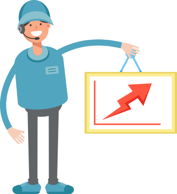 Kulaklık Karakteri Tutucu Ok Çizelgesine sahip Erkek Operatör