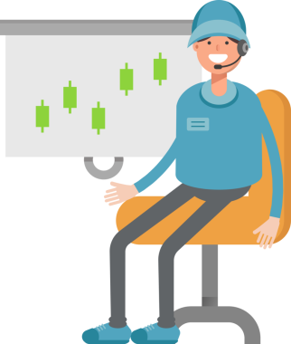 Kulaklık Karakteri Sunan Erkek Operatör Mum Çizelgesi