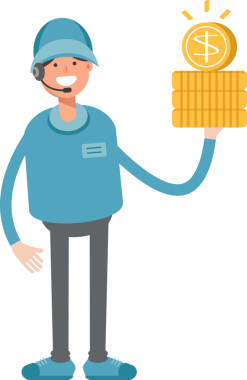 Kulaklık Taşıma Karakterine sahip Erkek Operatör Dolarlık Paralar