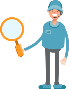 Kulaklık Tutucu Büyüteci ile Erkek Operatör