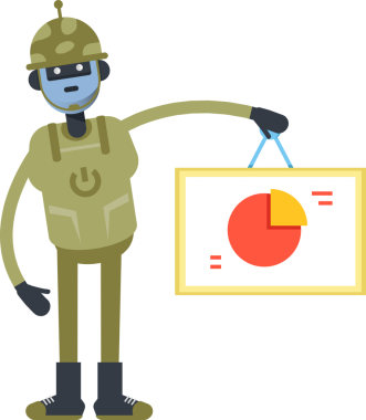 Asker Robot Karakteri Pasta Çizelgesi İmzalama