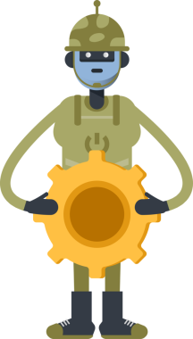 Asker Robot Karakteri Vites Tutucu