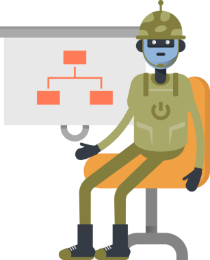 Asker Robot Karakteri Organizasyon Çizelgesini Sunar