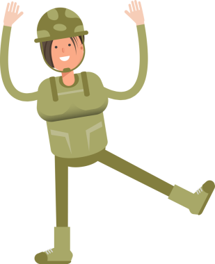 Kadın Asker Karakteri Rahatlatıcı Çizimler