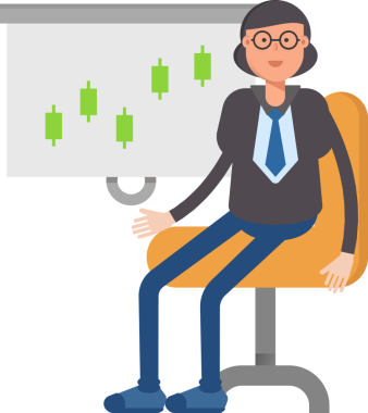 İş Kadını Karakteri Sunar Mum Çizelgesi