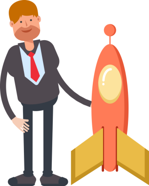 İşadamı Karakteri ve Roketi