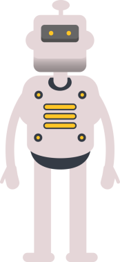 İnsansı Robot Karakteri Ayakta Çizim