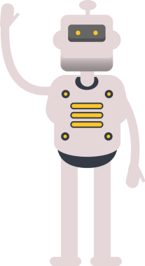 İnsansı Robot Karakteri İllüstrasyon Kutlaması