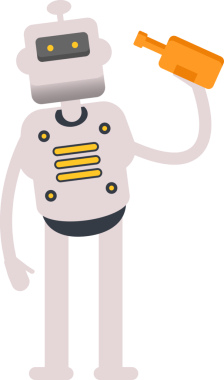 İnsansı Robot Karakteri İçen Bira