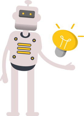 İnsansı Robot Karakteri ve Ampul