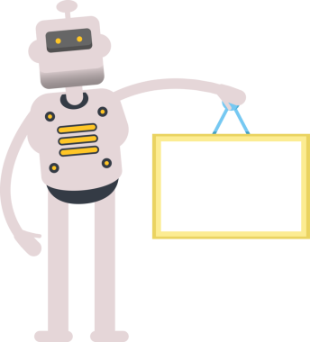 İnsansı Robot Karakteri Boş İmza Tutuyor