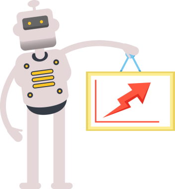 İnsanımsı Robot Karakter Tutucu Ok Çizelgesi