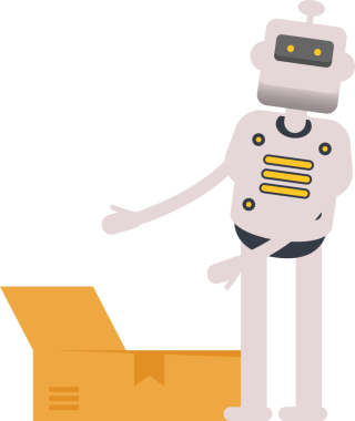 İnsanımsı Robot Karakteri Açma Kutusu