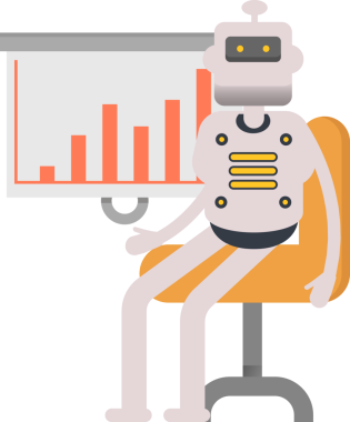 İnsansı Robot Karakteri Sunar Çubuk Çizelgesi