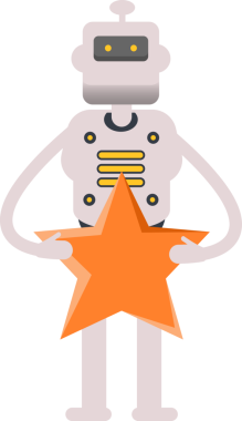 İnsansı Robot Karakteri Tutucu Yıldız