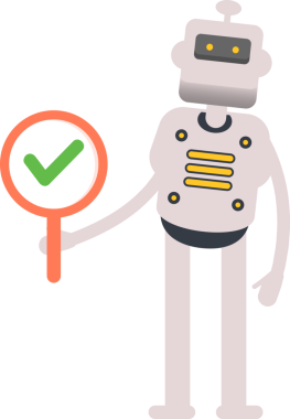 İnsanımsı Robot Karakteri Deneme İşareti Gösteriyor