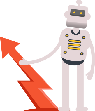 İnsansı Robot Karakteri ve Ok Çizelgesi