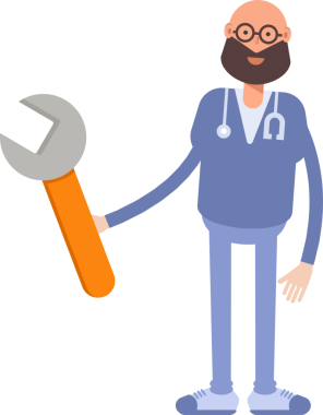 Erkek Hekim Karakteri Anahtarı Aracı Kullanıyor
