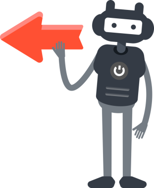 Robot Karakteri ve Ok İmzası