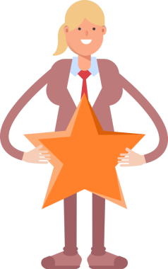 Takım Elbise Karakterindeki İş Kadını Tutucu Yıldız