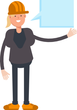 Kadın Mühendis Karakteri ve Konuşma Baloncuğu