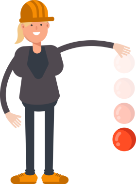 Kadın Mühendis Karakteri Atış Topu