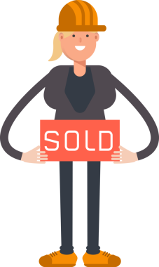 Kadın Mühendis Karakteri Satılmış Bayrağı Gösteriyor